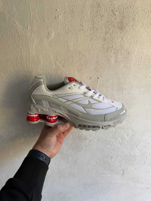 Кросівки Nike x Supreme Shox Ride 2 Grey White / кроси Найк х Супрім