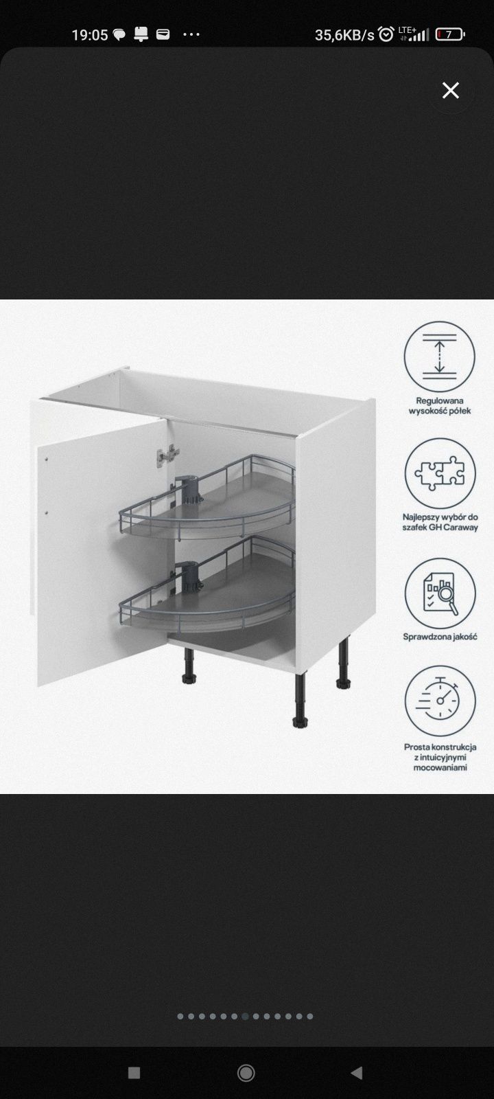 Karuzela półka obrotowa 100cm goodhome Castorama