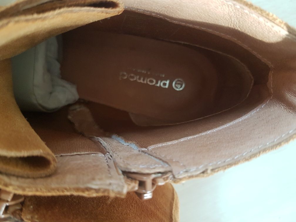Nowe buty damskie za kostkę sztyblety 41 Promod  muszkieterki zamsz