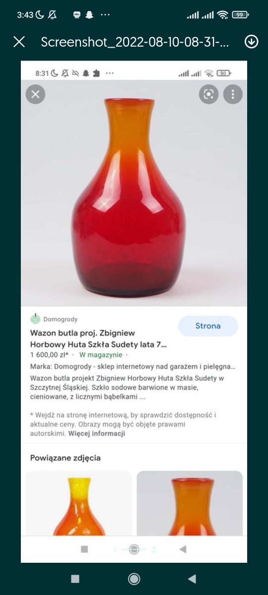 Butla zbigniew horbowy zabkowice jak alicja sudety szklo prl wazon