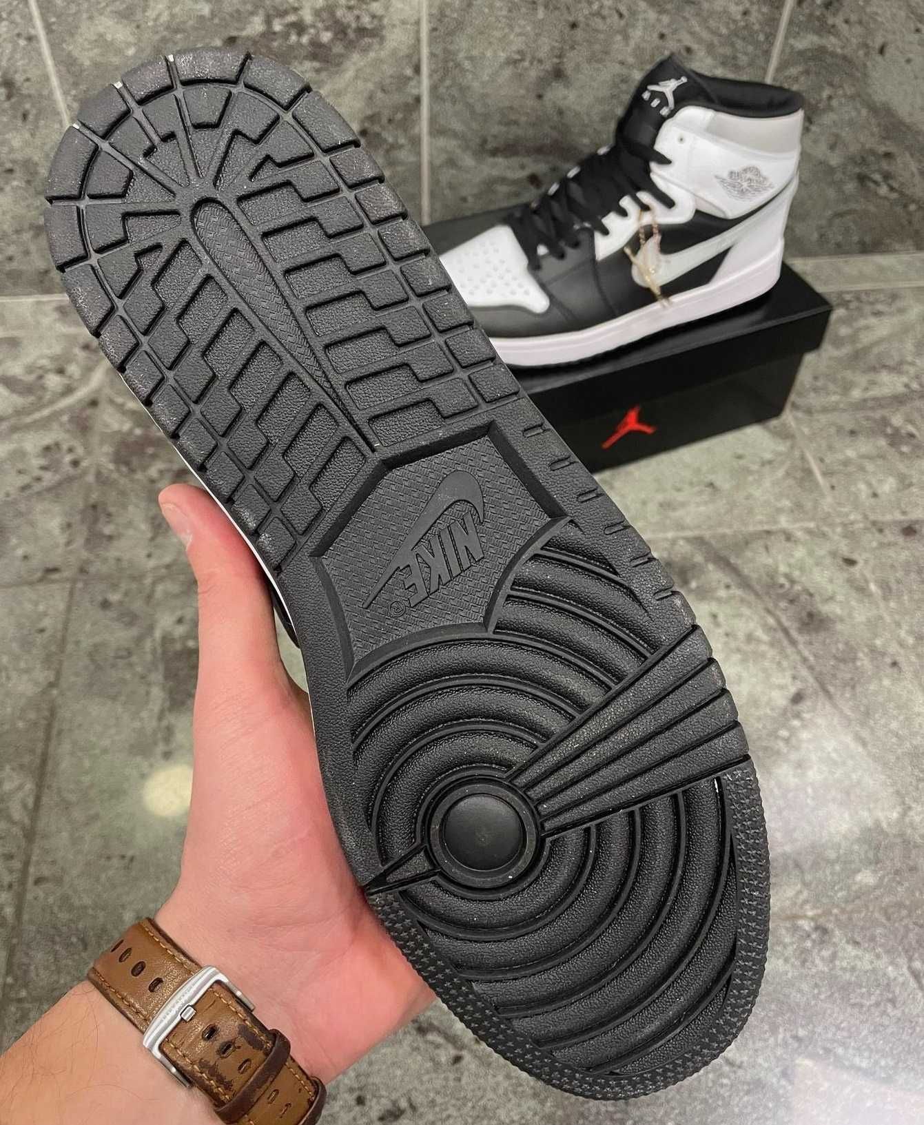 Мужские Кроссовки Найк Air Jordan высокие Nike натуральная кожа