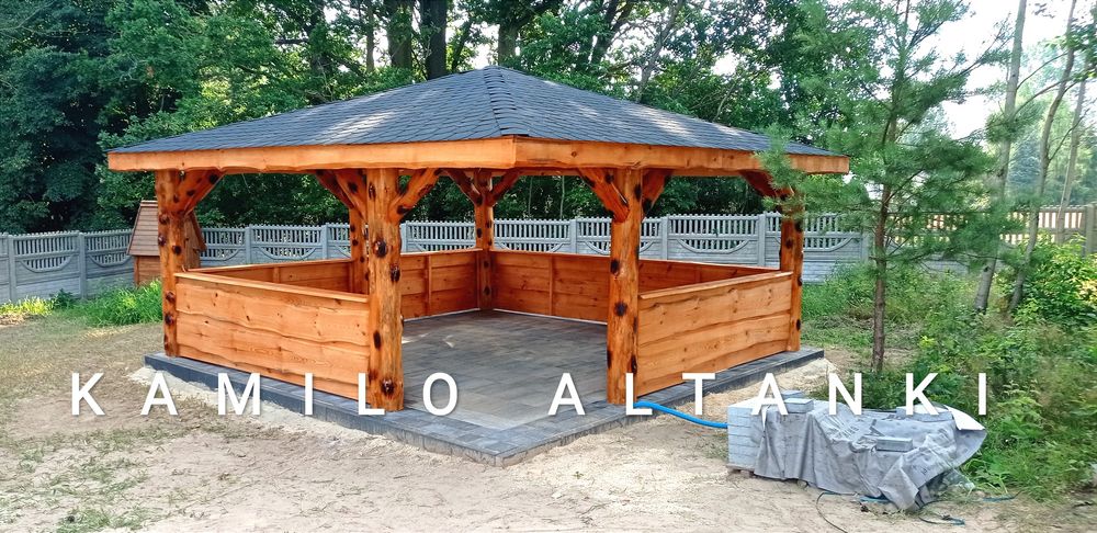 Altanka na grubym balu altana altanki altany ogrodowe