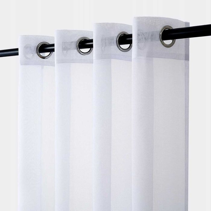 Mrtrees zasłony biało szare na przelotkach 2 szt. 140x260cm
