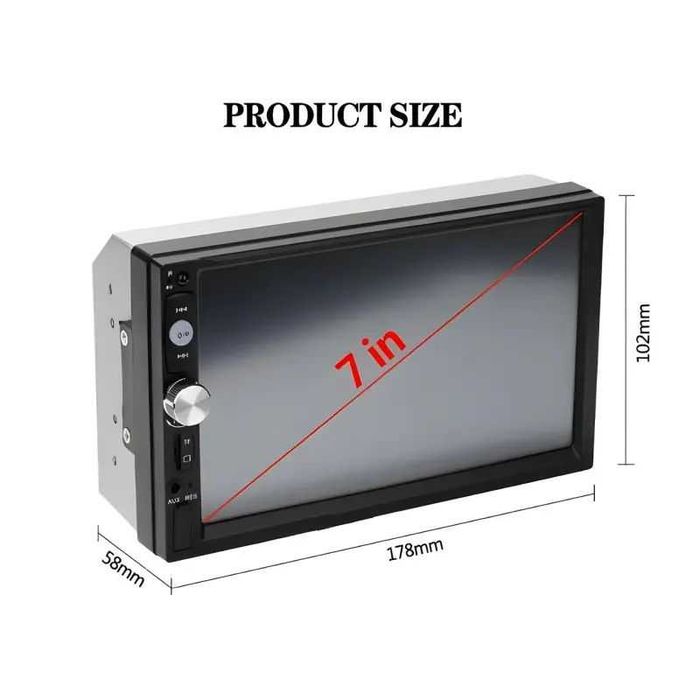 Коротка магнітола USB+Bluetooth 2DIN 7018, автомагнітола з екраном
