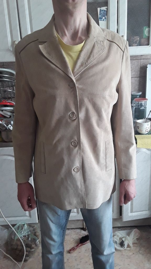 Піджак замшевий світлий куртка 46 р