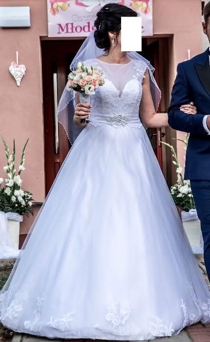 suknia ślubna Annais Bridal Karen 36/38 + welon