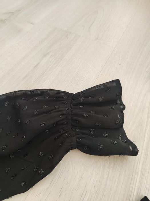 Sukienka czarna S z falbankami