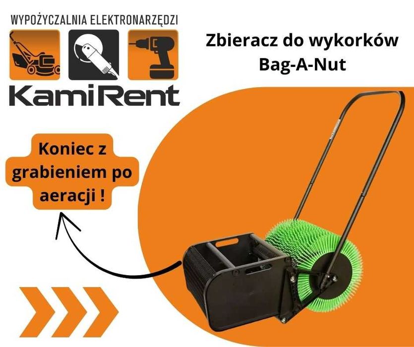 Wynajem Aerator Zbieracz do wykorków po aeracji Wypożyczalnia