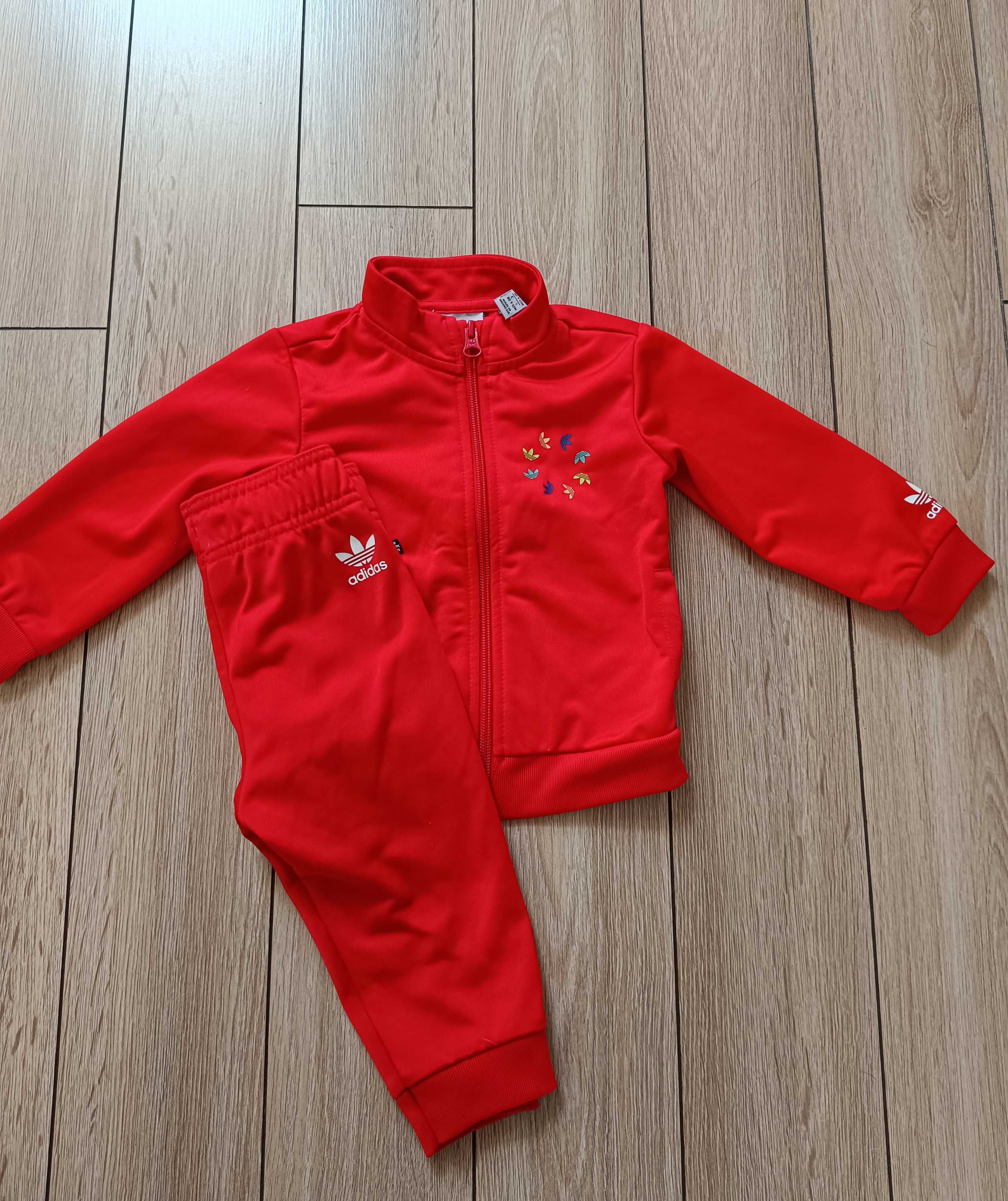 Dres Adidas czerwony sportowy dresy bluza adidasa niemowlęcy