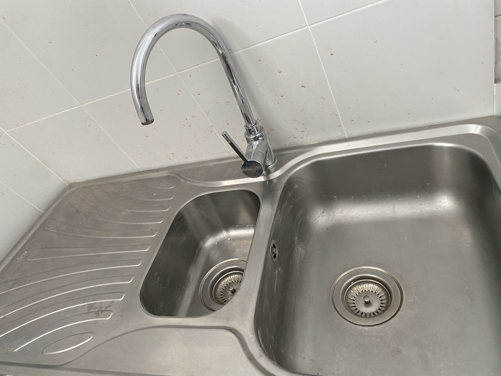 Lava loiças e torneira teka inox