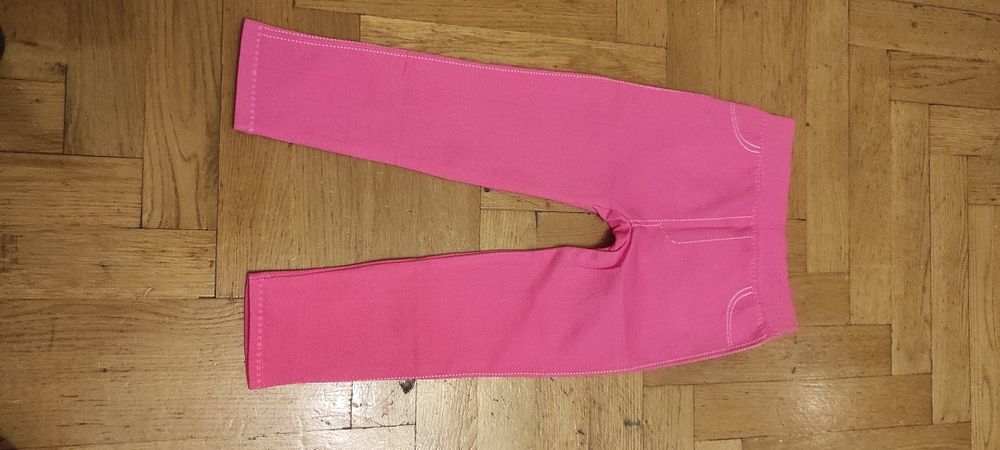 Leginsy getry na dziewczynkę 98-104 neon róż nowe