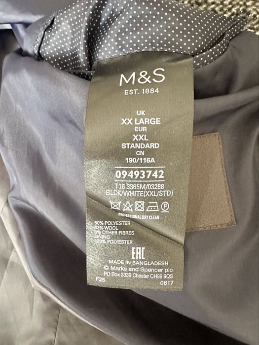 Напіввовняне твідове чоловіче пальто marks & spencer