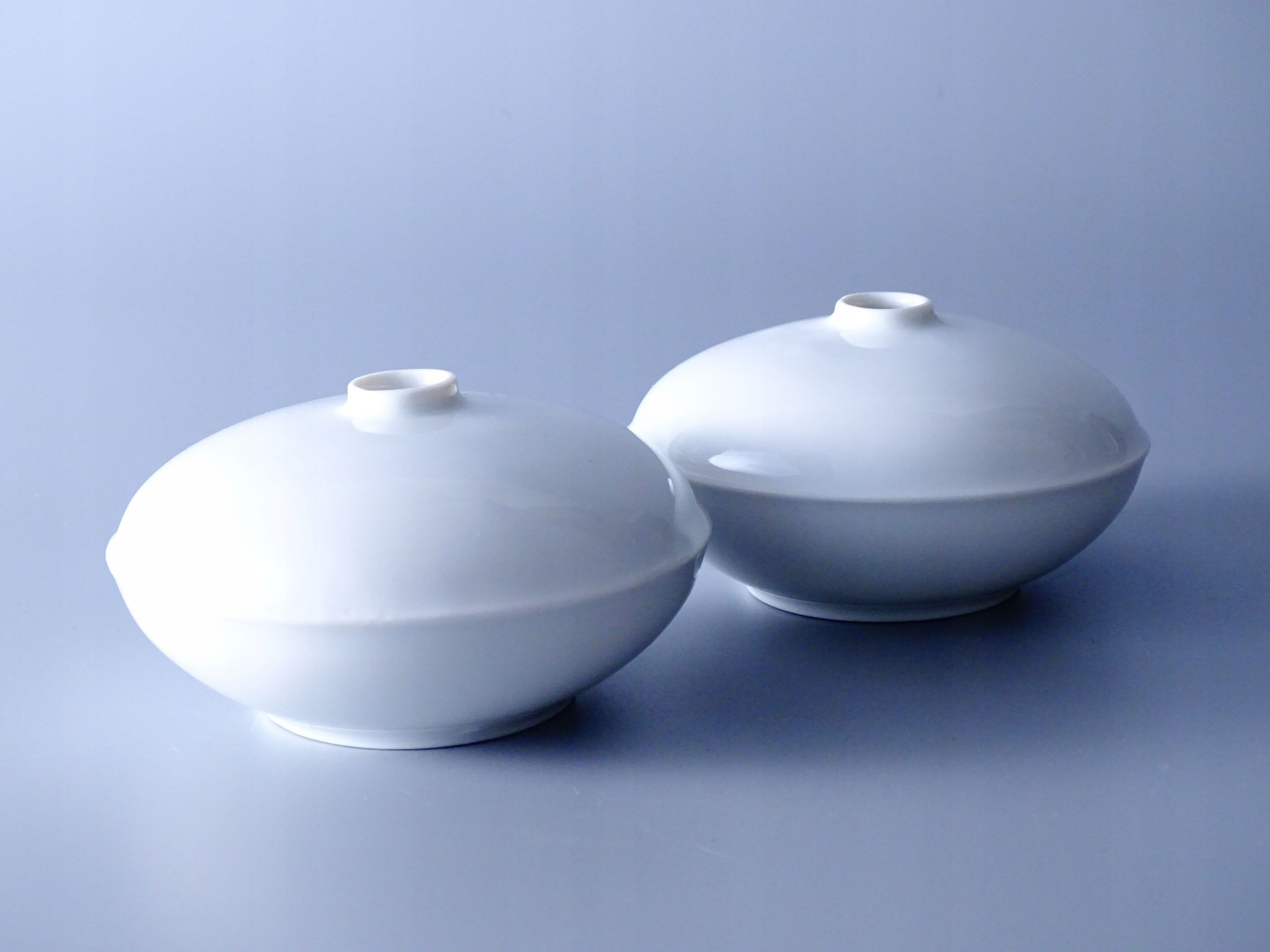modernizm 2x porcelanowa ikebana wazonik lampka