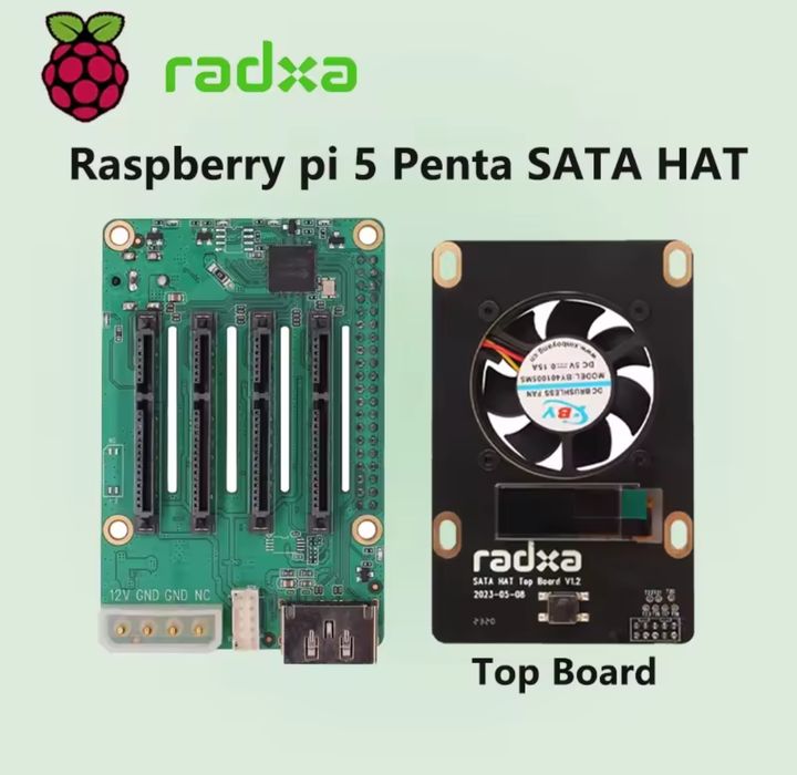 Raspberry pi 5 8gb + penta sata hat + 2 ssd 500gb
