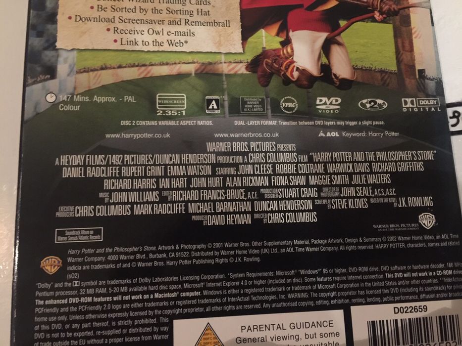 DVD Harry Porter and The Philosophers stone - special edition