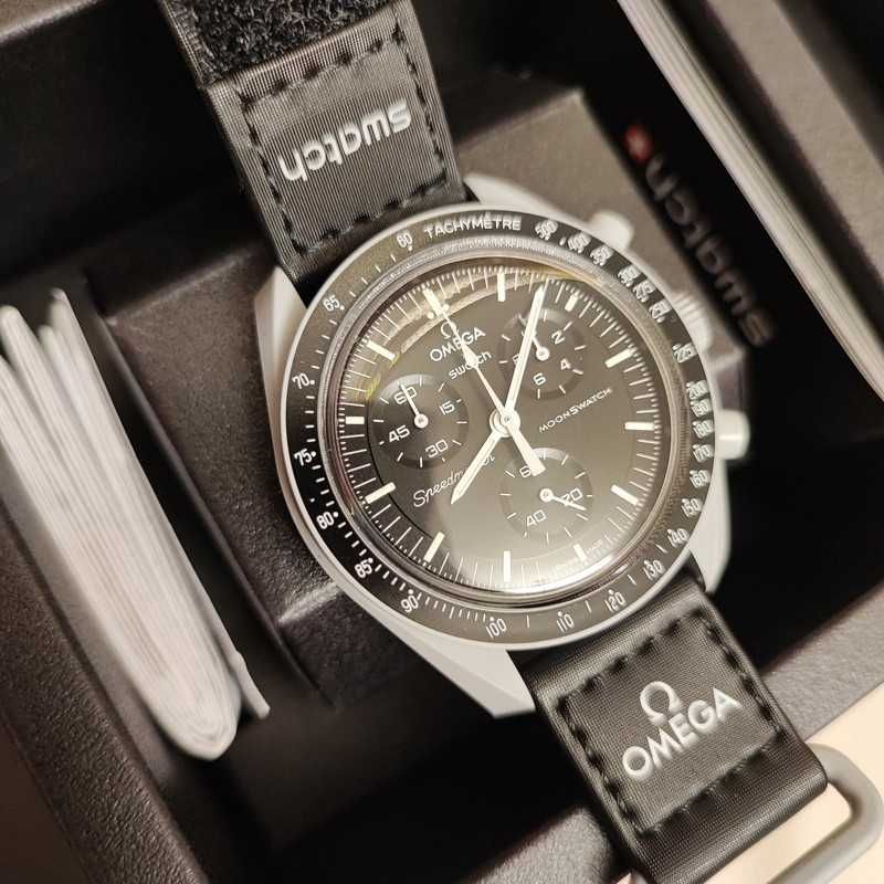 Omega x Swatch Bioceramic Czarny: Trudny dla Kosmicznych Wypraw