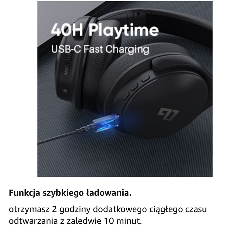 INFURTURE H1 Słuchawki z aktywną redukcją szumów z mikrofonem