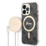 Etui Guess 4G Print MagSafe na iPhone 13 Pro + ładowarka indukcyjna -