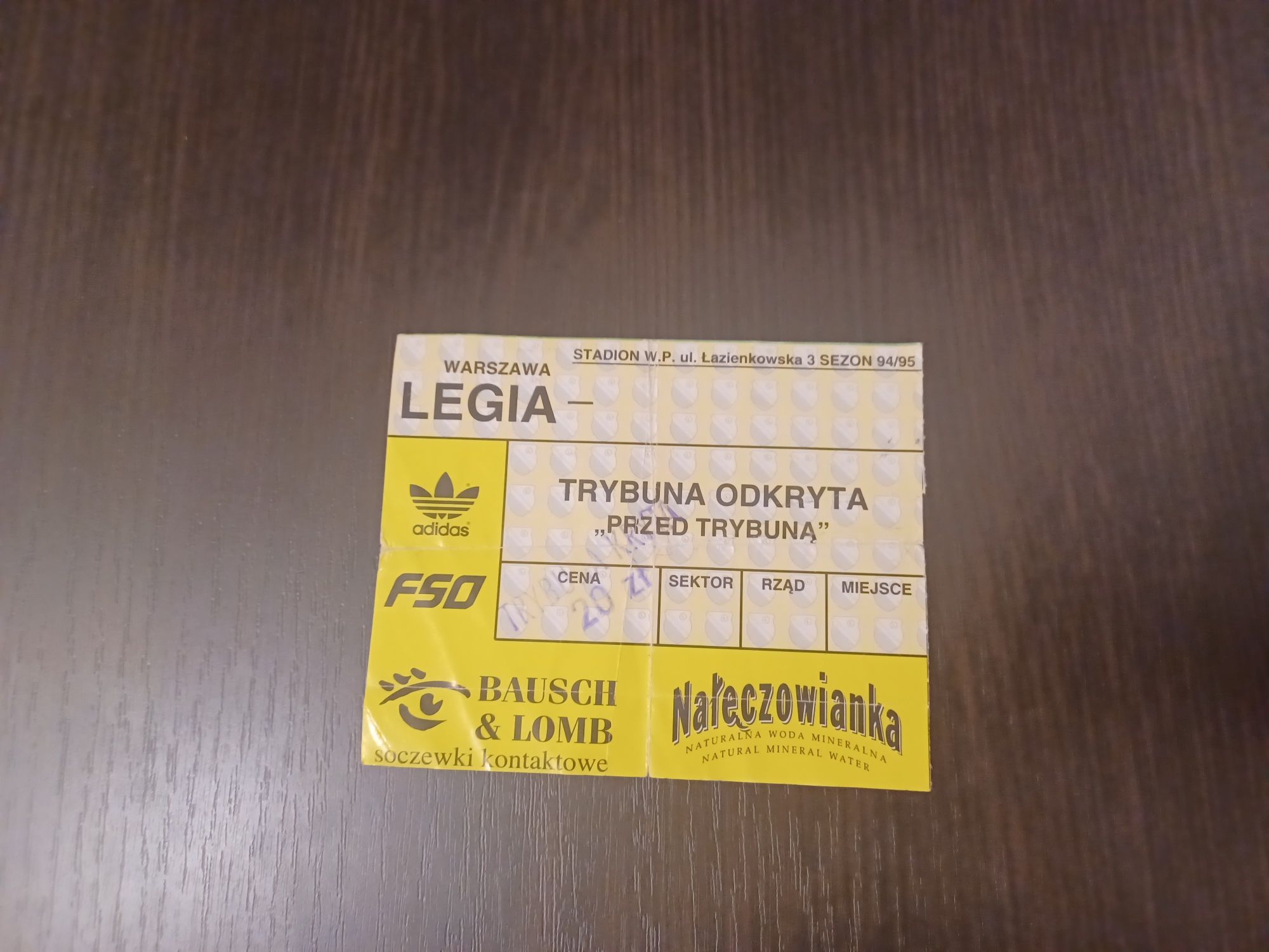 Bilet Legia Polonia 1996