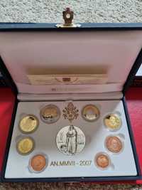 Watykan UNC Zestaw Euro Medal Ag Srebro Medal 2007 PROOF
