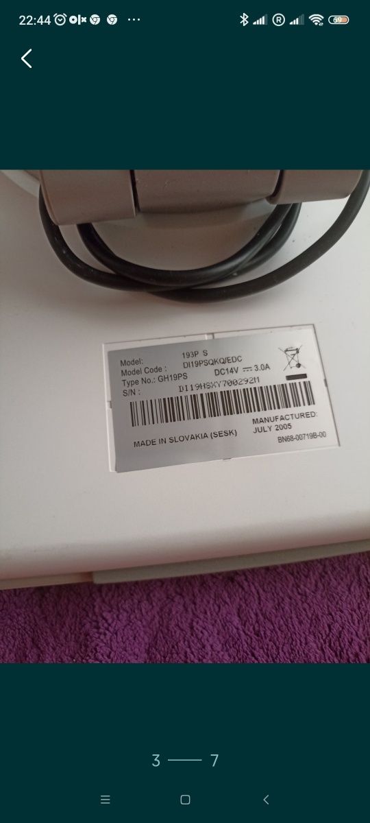 Продам LED монітор Samsung 19"