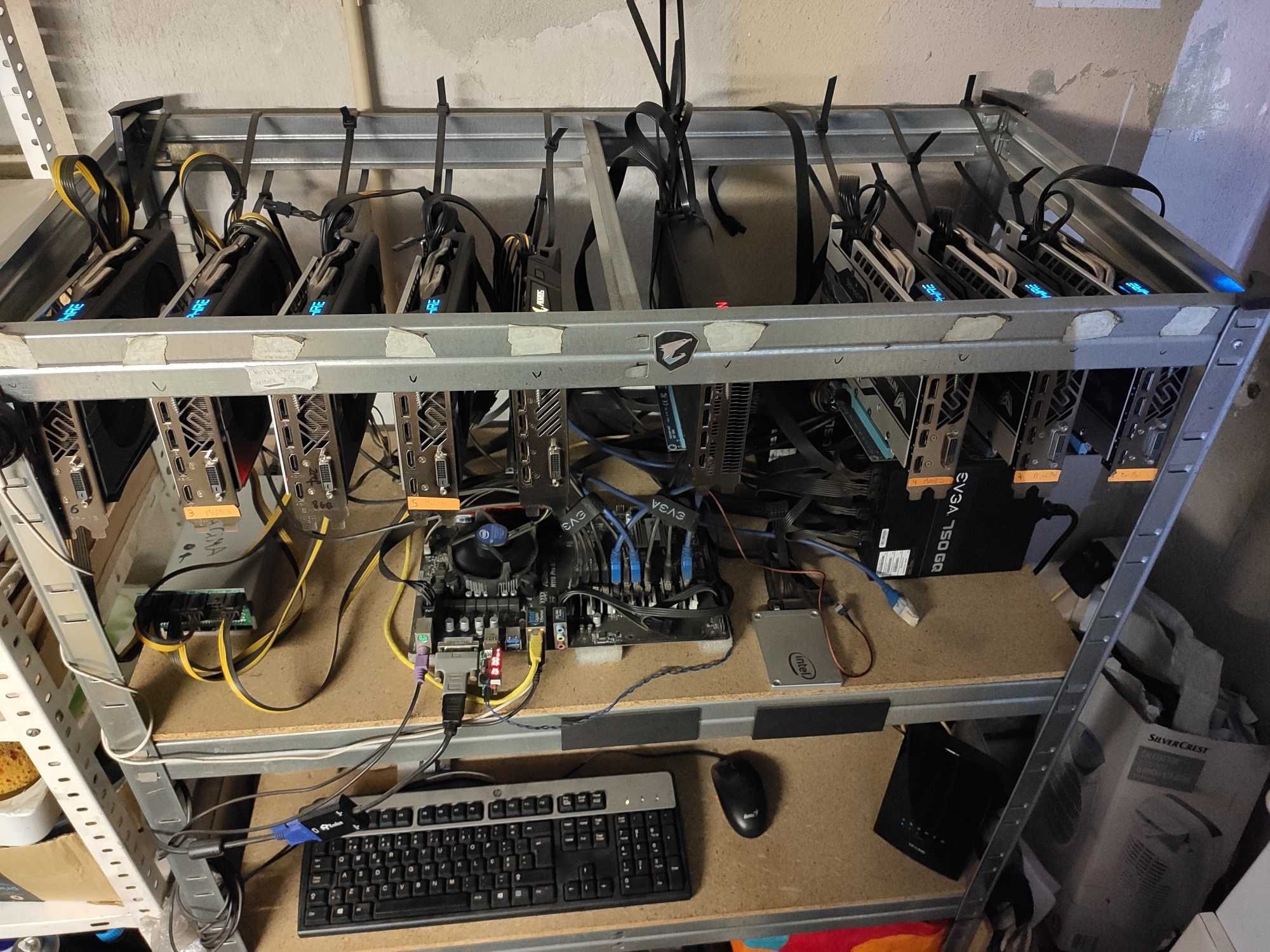 Rig de mineração | Mining rig | AMD RX580 Nitro+ e Vega 56