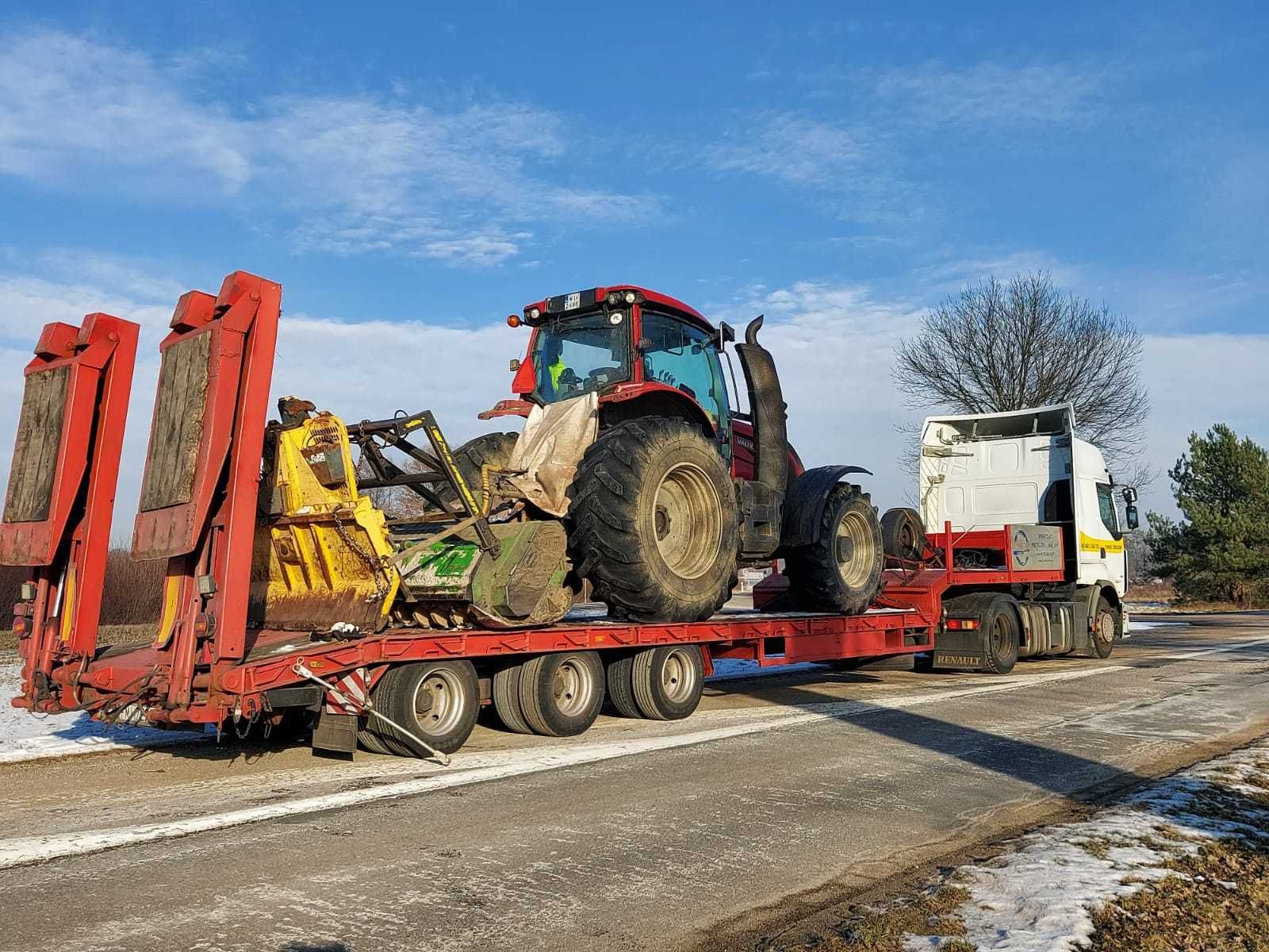 transport naczepą niskopodwoziową :kombajn ,koparka ,ładowarka i inne