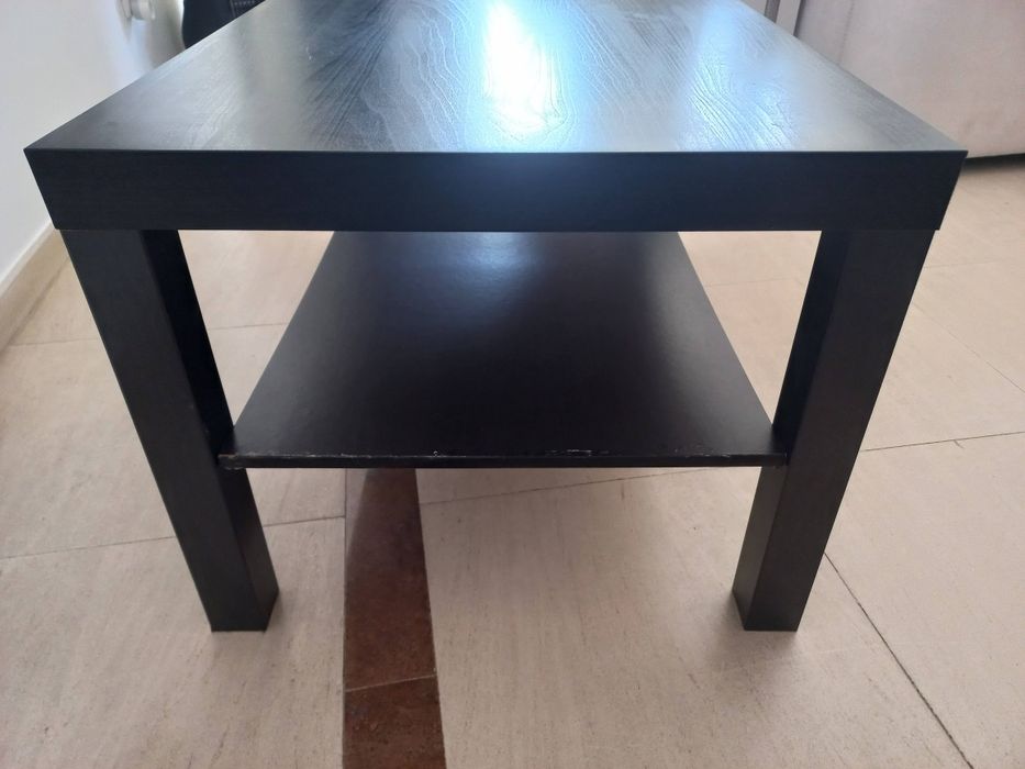 Mesa centro preto-castanho Lack 90x55