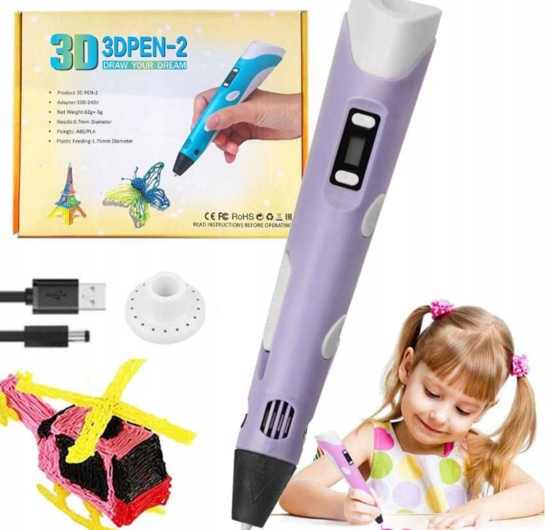 Długopis 3D PEN 2 drukarka +KOLOROWE Wkłady Zestaw