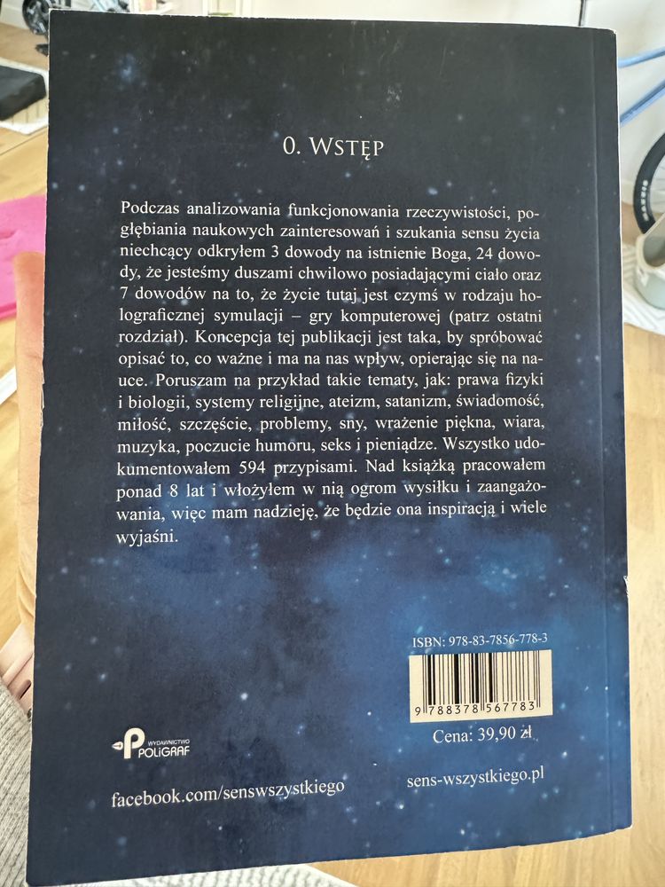 Ksiazka sens wszystkiego Karol Paradziński.