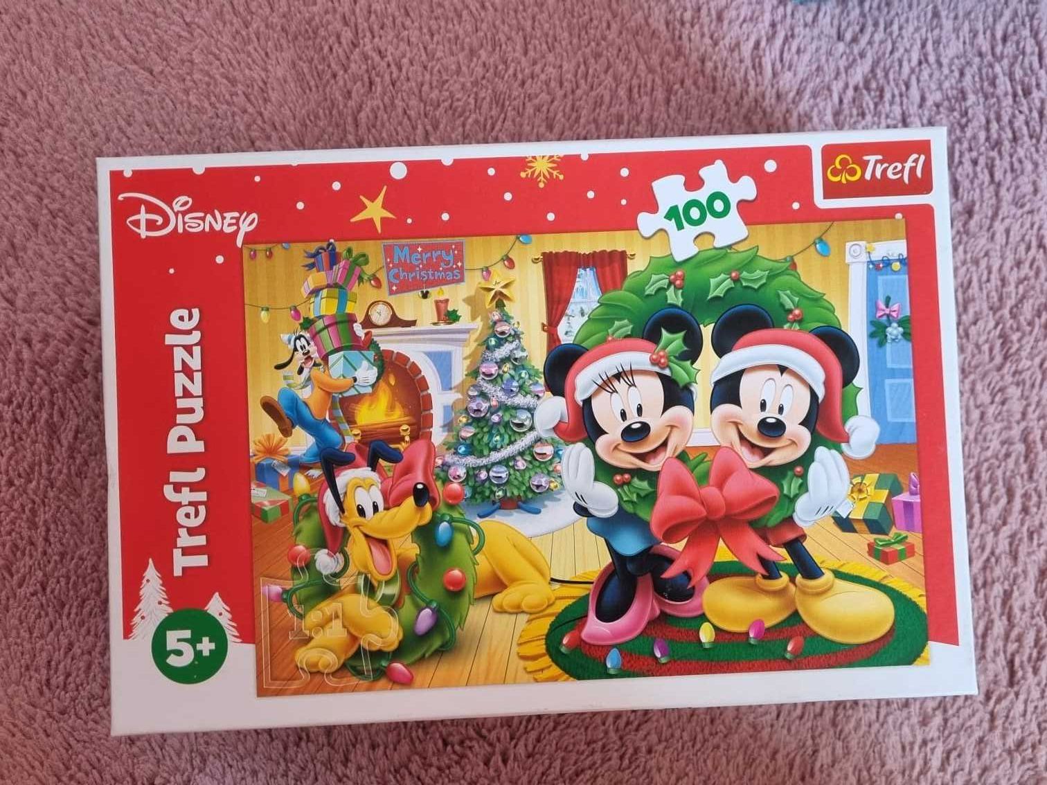 Puzzle Mickey i Minnie 100 elementów Święta