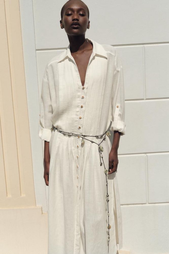 Платье льняное zara