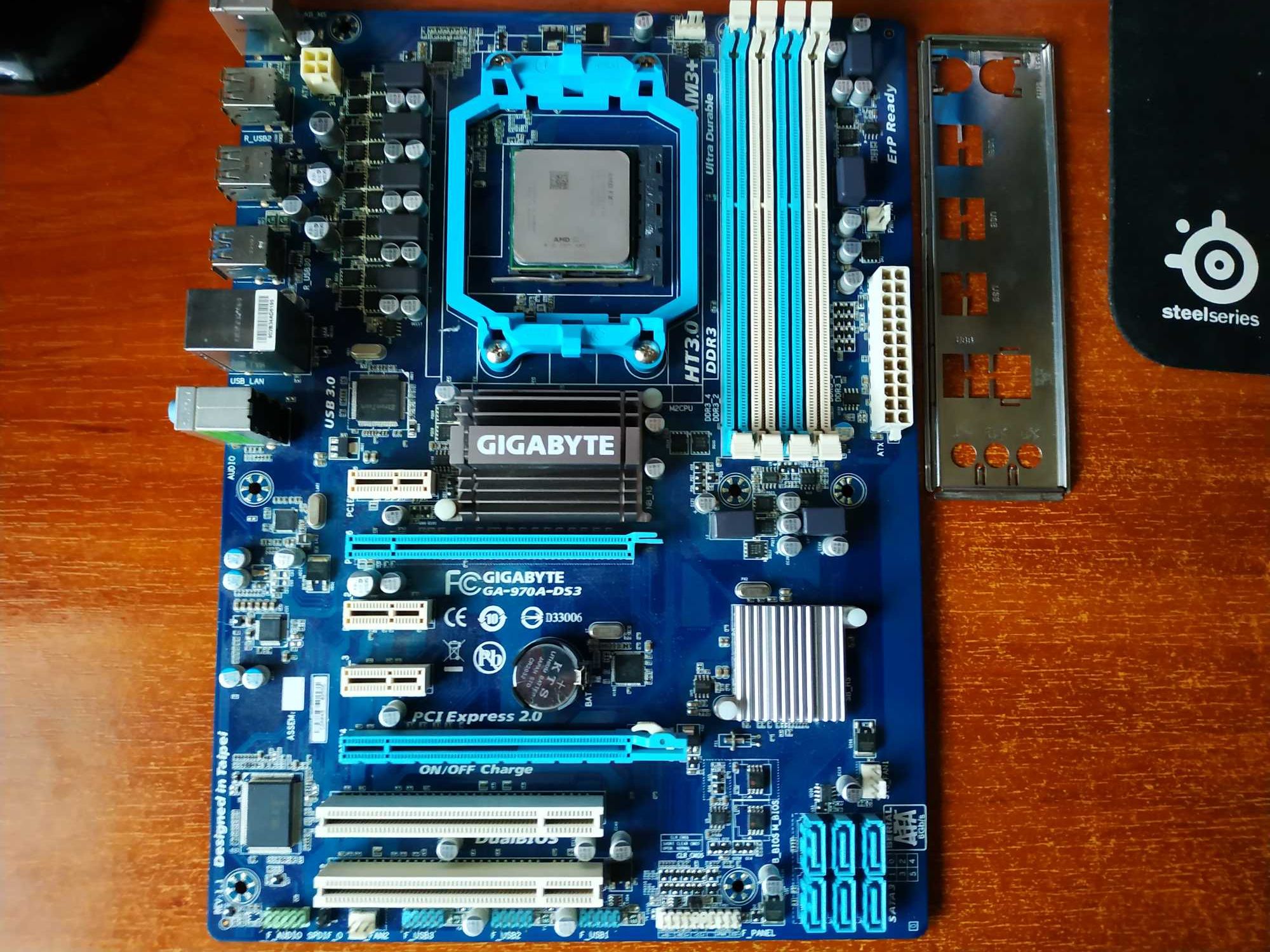 комплект АМ3+ материнка GIGABYTE 970A-DS3 проц FX6350, 8Gb DDR3