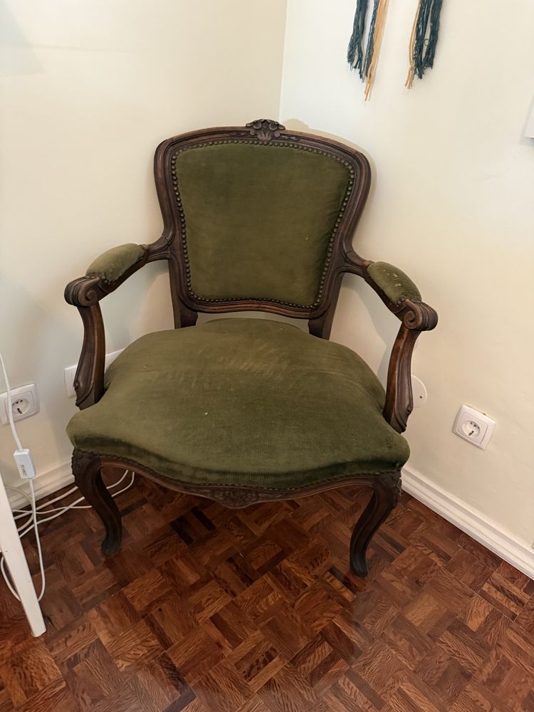 Poltrona veludo verde