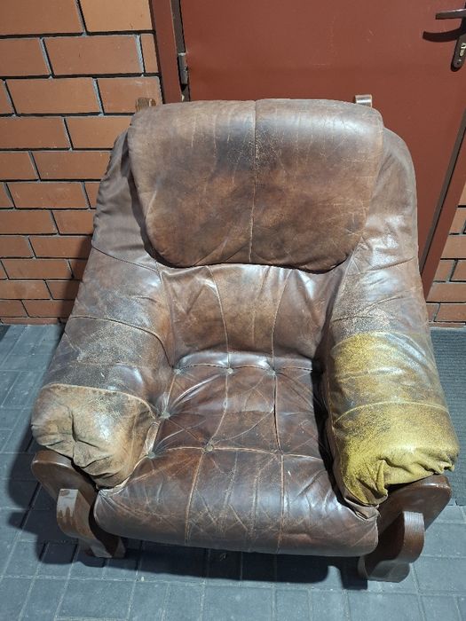 Wypoczynek skórzany drewno