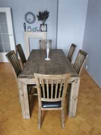 Duży stół i 6 krzeseł LOFT