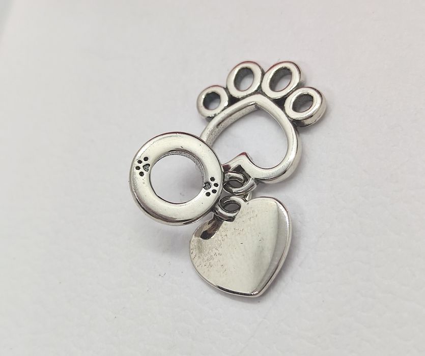 Zawieszka charms miłość Pies Kot Łapka S925