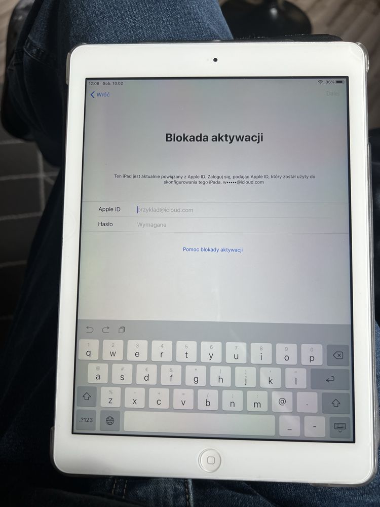 Ipad Air A1474 Zablokowany na czesci