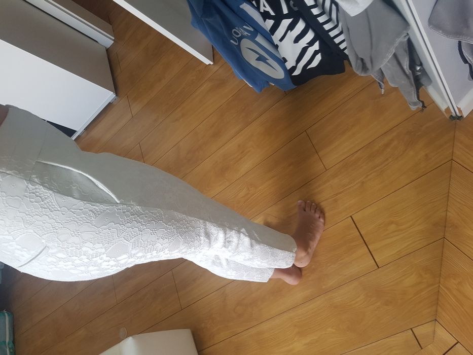 Nowe biale spodnie koronkowe Orsay bez metki S
