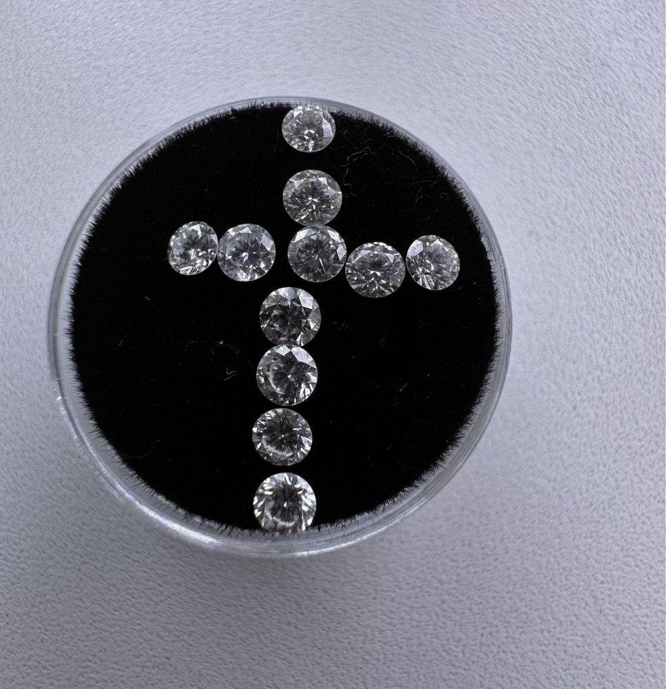 Для Хрестик з діамантами,Природні бриллианты 0.20 ct(3.8 мм) 11 шт.