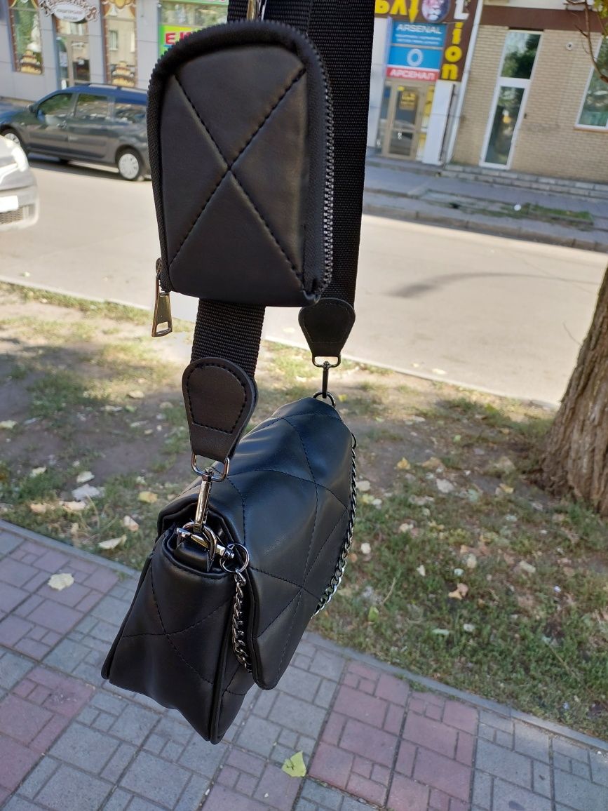 Клатч женский жіночий кроссбоди сумка чорный