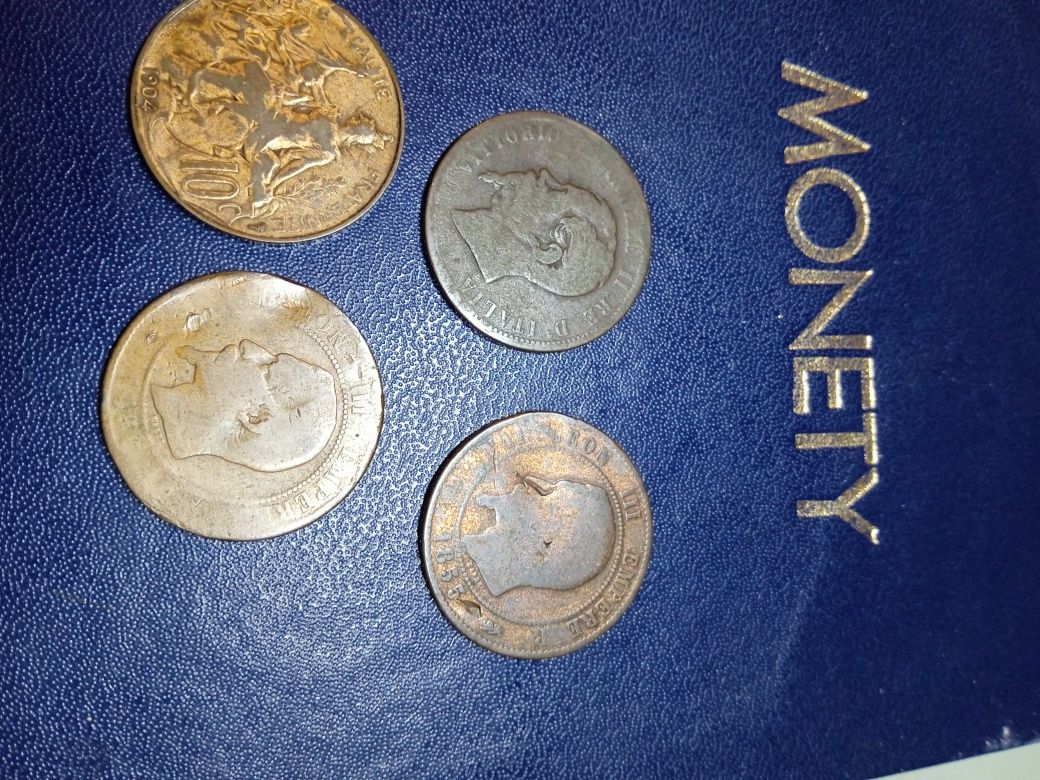4 stare francuskie monety