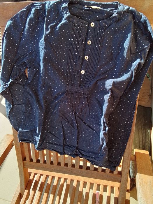 Camisa azul manga comprida criança