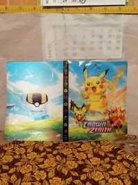 Pokemon album, klaser okładka z efektem plus talja zlotych kart.