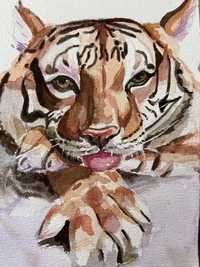 Картина акварельна тигр
