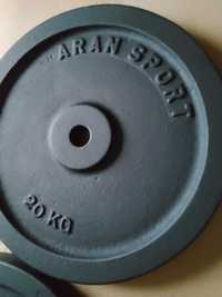 ARAN SPORT 2x20kg obciążenie żeliwne krążki Bodybuilding