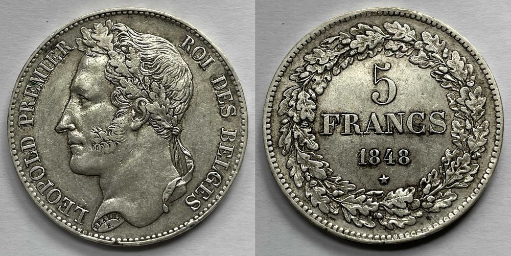 Belgia 5 Franków 1848