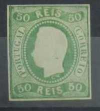 Selo de 50 reis verde - D. Luis I 1866/1867 - Novo