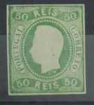 Selo de 50 reis verde - D. Luis I 1866/1867 - Novo