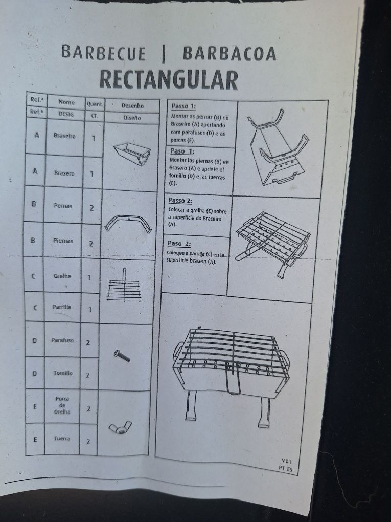 Fogareiro retangular pequeno